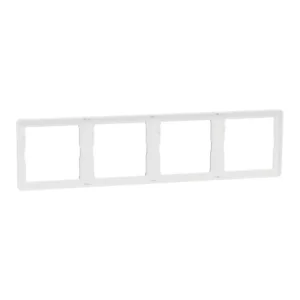 Schneider Cover frame, Unica X, 4 gangs, matt, Painted White ,NUX_41_PW