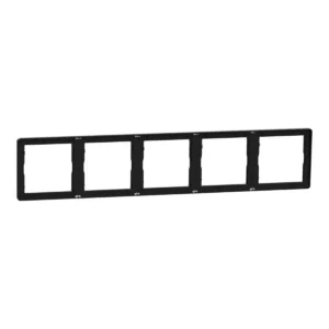 Schneider Cover frame, Unica X, 5 gangs, matt,Jet Black NUX_51_JB