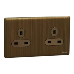 Schneider Socket outlet, Unica X, 13A, 250V, Antique Bronze ,NUXT426_AB