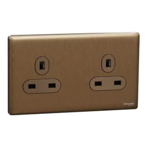 Schneider Socket outlet, Unica X, 13A, 250V, Dark Bronze ,NUXT426_DB