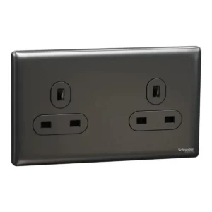 Schneider Socket outlet, Unica X, 13A, 250V, Dark Grey ,NUXT426_DG