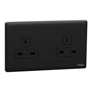 Schneider Socket outlet, Unica X, 13A, 250V,Jet Black ,NUXT426_JB