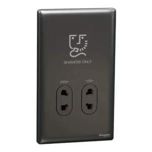 Schneider Shaver socket, Unica X, 115/230V, vertical, Dark Grey ,NUXT727V_DG